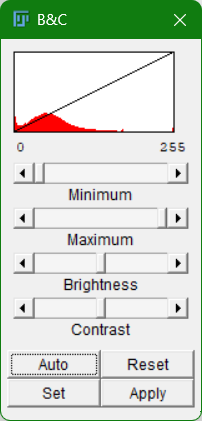 Brightness and Contrast window